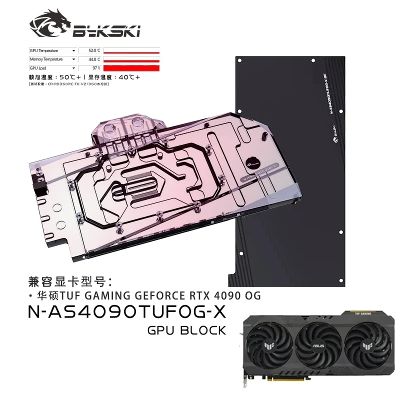 Bykski GPU Block Use for ASUS  - Rtx 4090 Water Block recension och pris