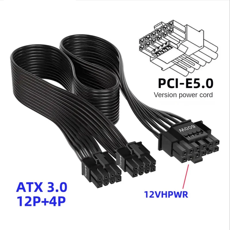 12VHPWR ATX3.0 PCI-E 5.0 Power - Dual 8Pin To 16Pin 12Vhpwr Cable recension och pris