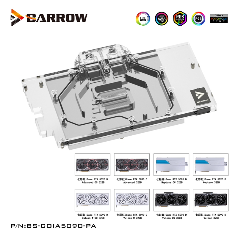 Barrow GPU Water Block for Col - Rtx 5090 32Gb recension och pris
