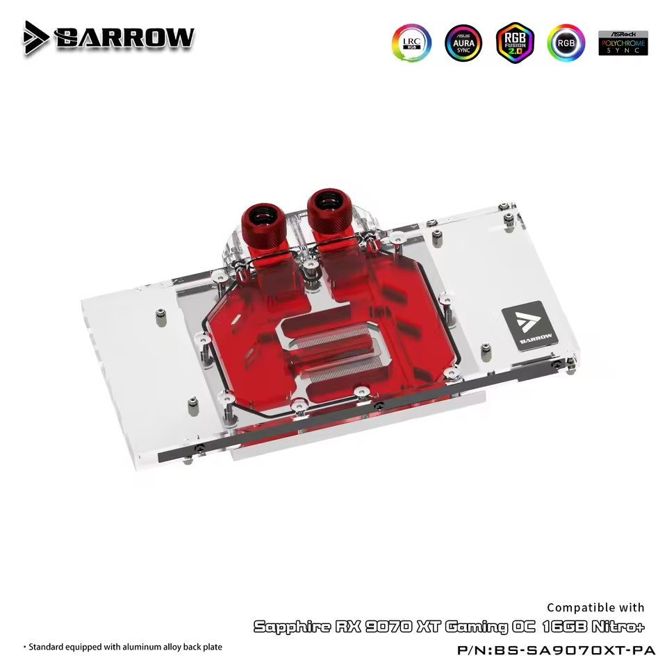 Barrow GPU Water Block For Sap - Rx 9070 16Gb recension och pris