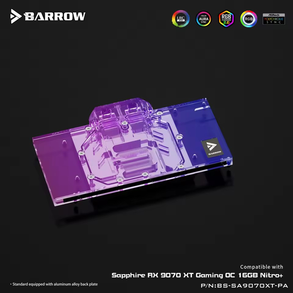Barrow GPU Water Block For Sap - Rx 9070 16Gb recension och pris