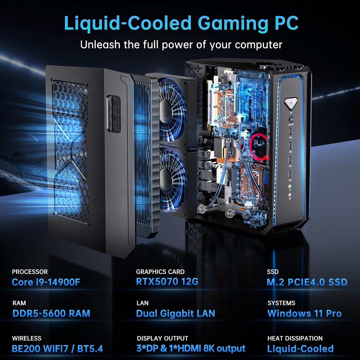Msecore Liquid Cooling Mini PC - Desktop Gaming Gpu 32Gb recension och pris
