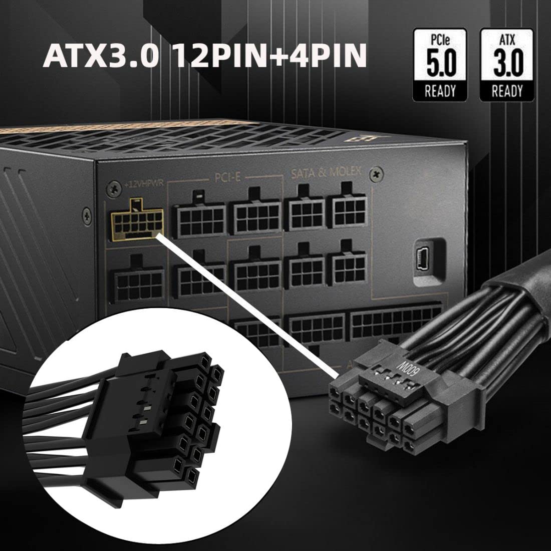 12VHPWR ATX3.0 PCI-E 5.0 Power - Dual 8Pin To 16Pin 12Vhpwr Cable recension och pris